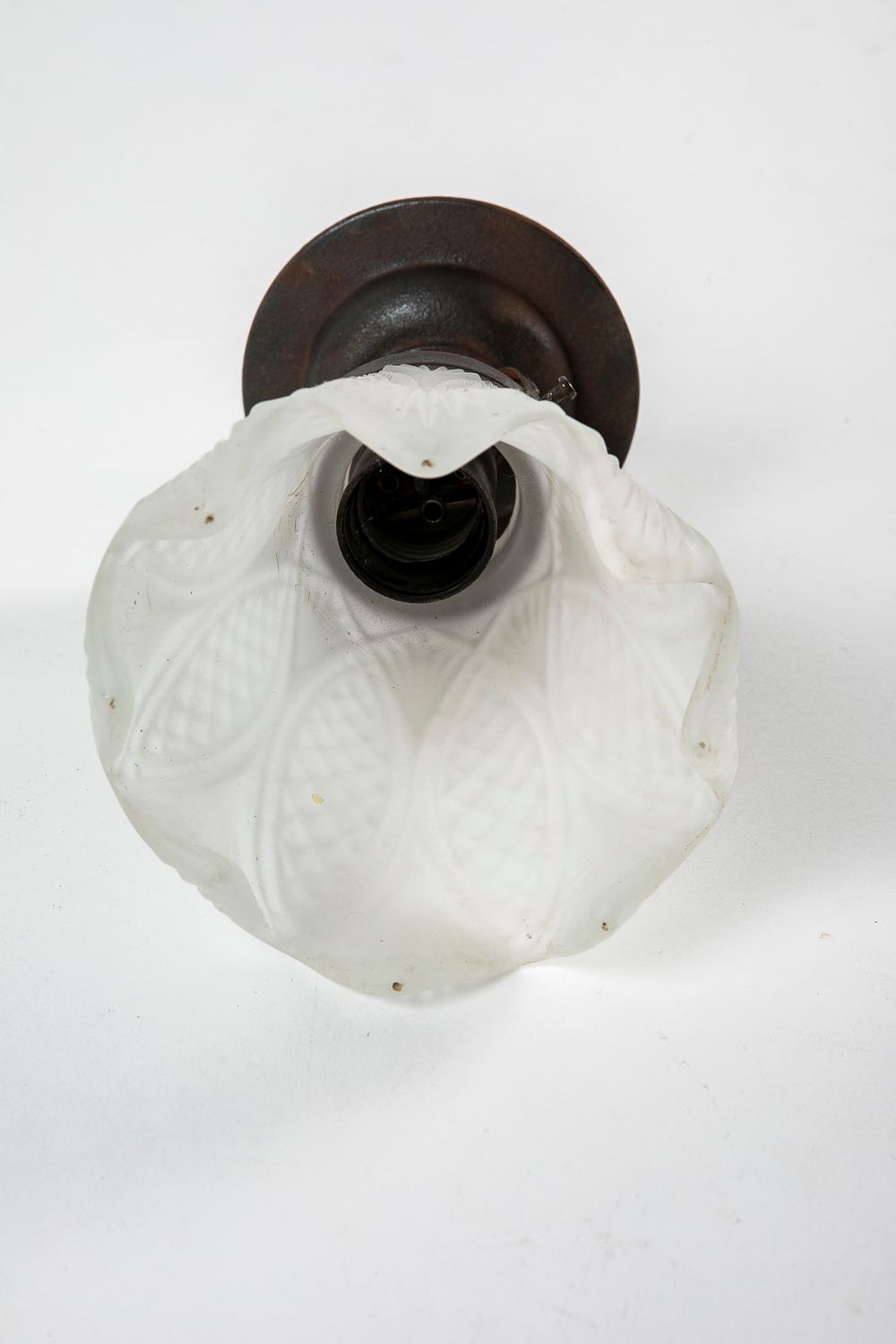מנורת תקרה ארט נובו, אהיל Pressed Glass – תמונה 4